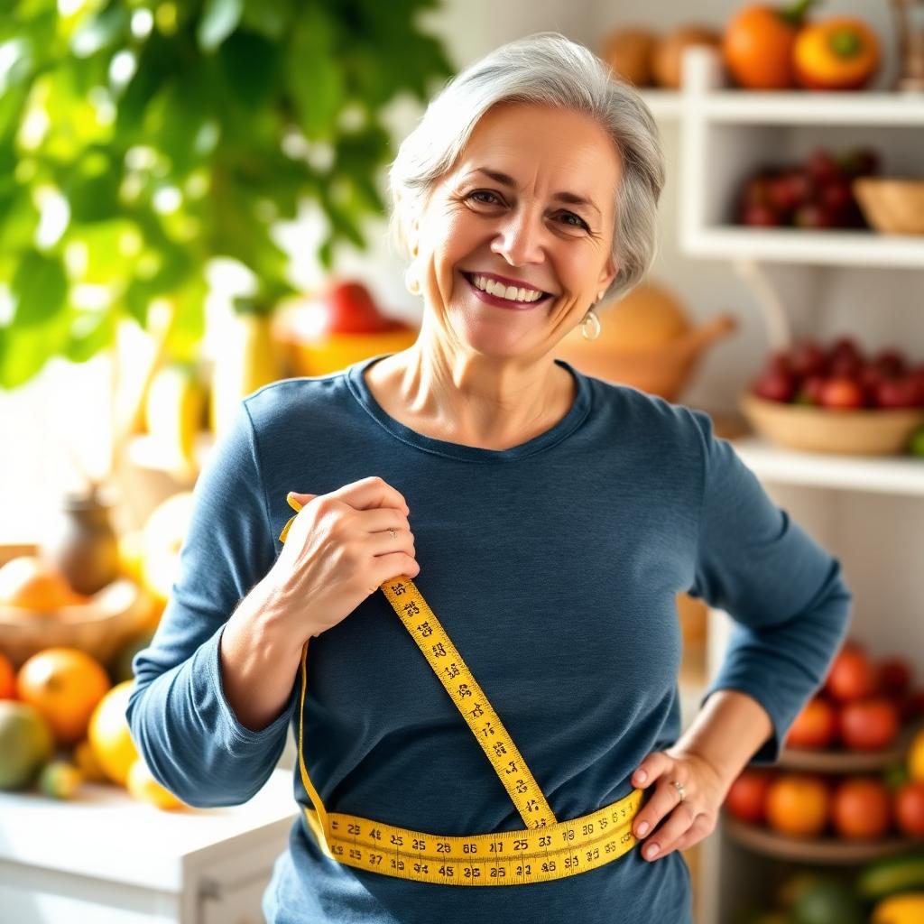 Happy customer with measuring tape